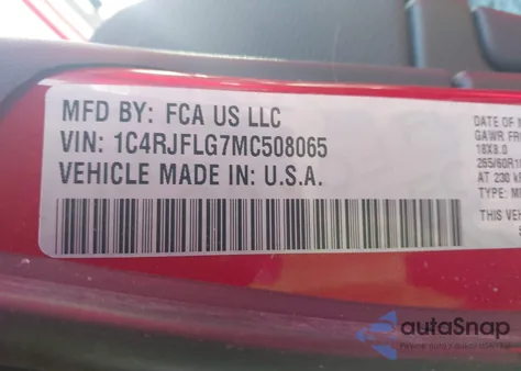 2021 Jeep Grand Cherokee Trailhawk 4X4 from USA, damaged, VIN 1C4RJFLG7MC508065